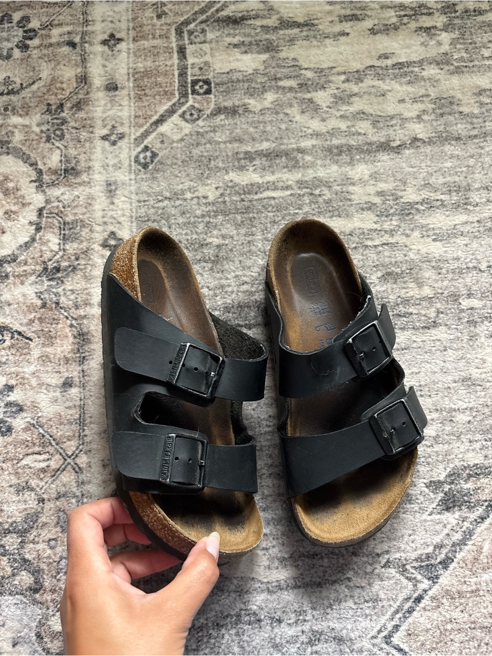 Birkenstock Arizona sandals size 35 in black leather - Picture 1 of 9